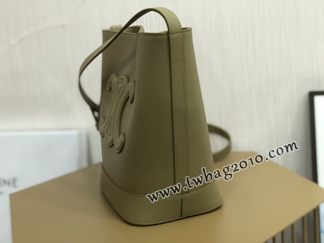 Celine專櫃2023s春夏新品CUIR TRIOMPHE小號繡花光滑牛皮水桶包 賽琳百搭斜挎肩背女包 sldj2436